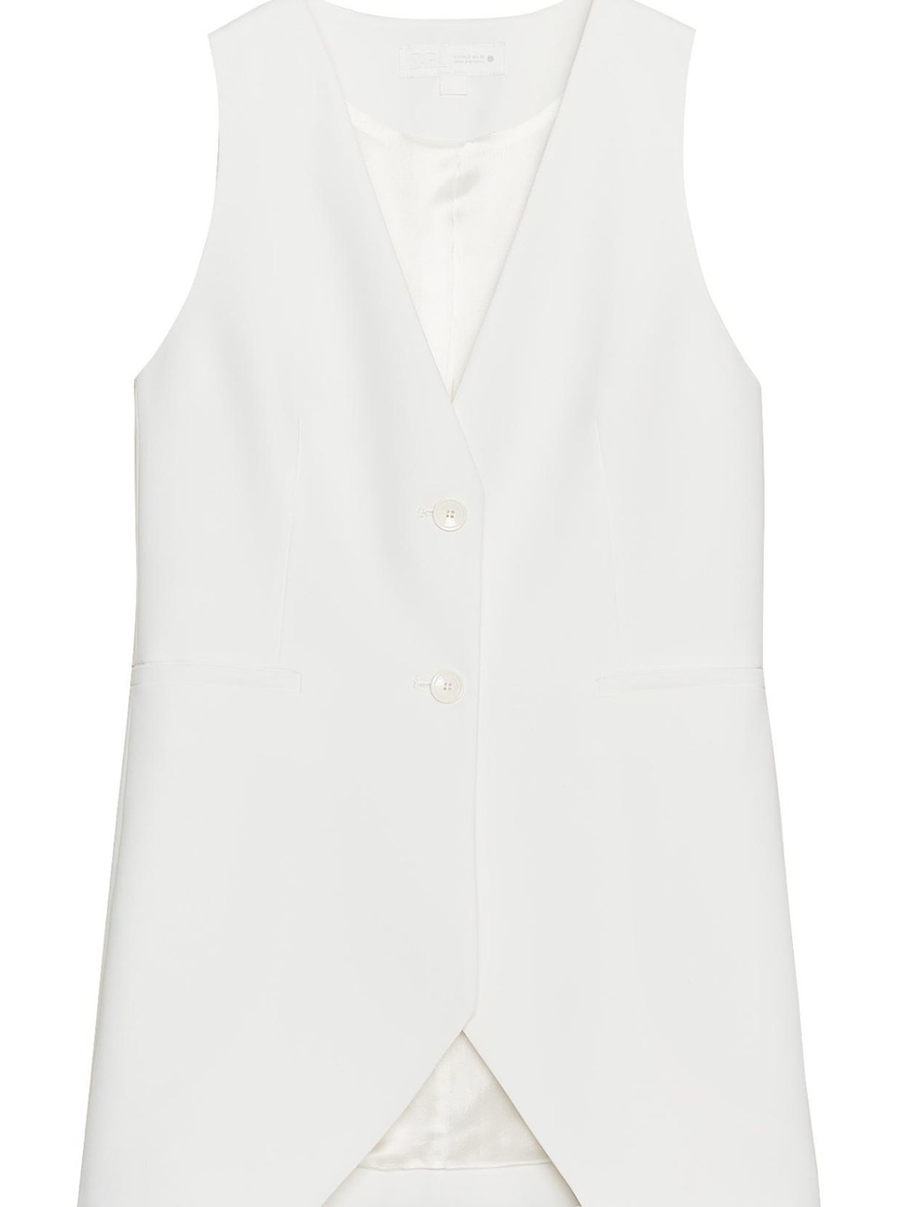 White Sleeveless Tailored Vest